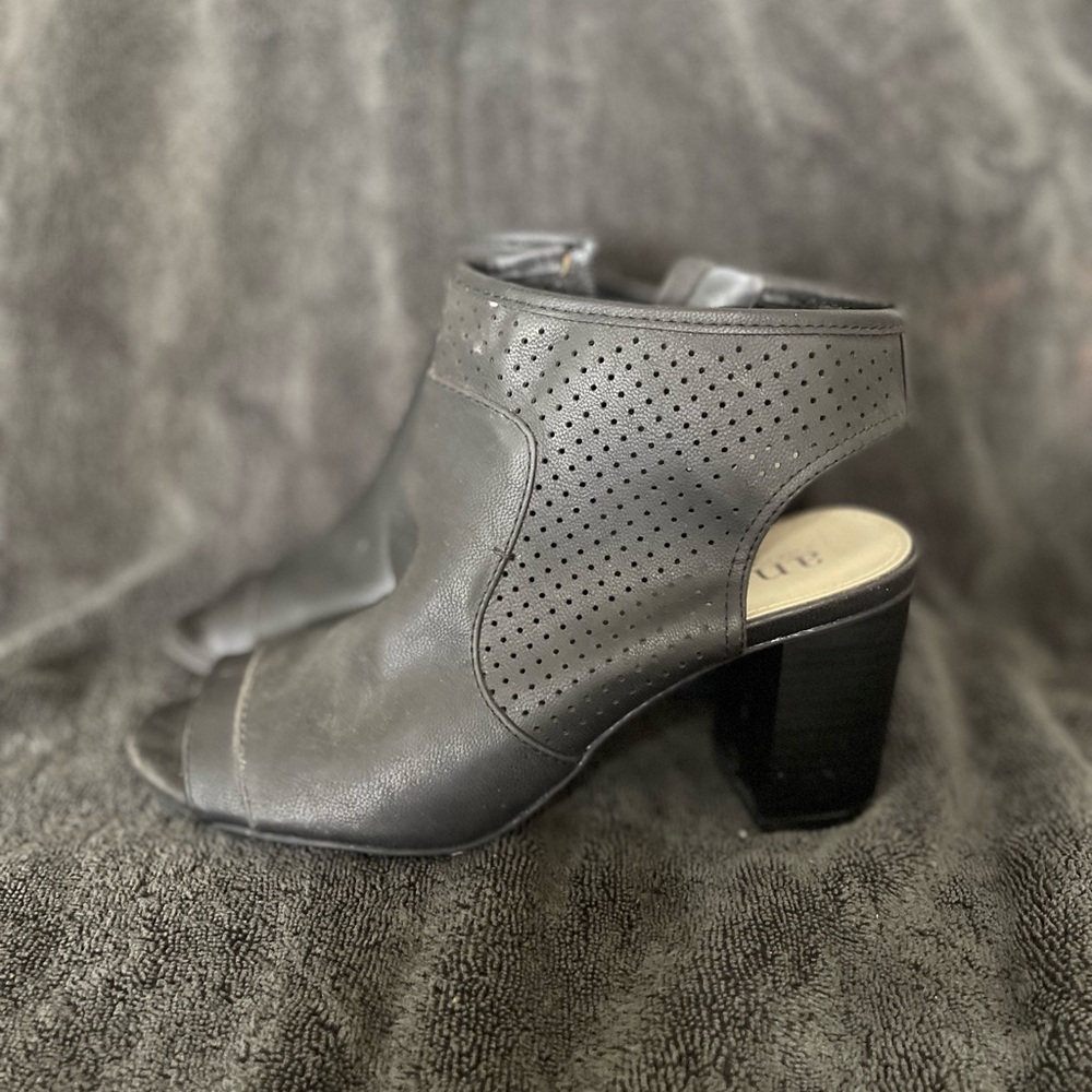 a.n.a Gray Peep-Toe Heeled Boots